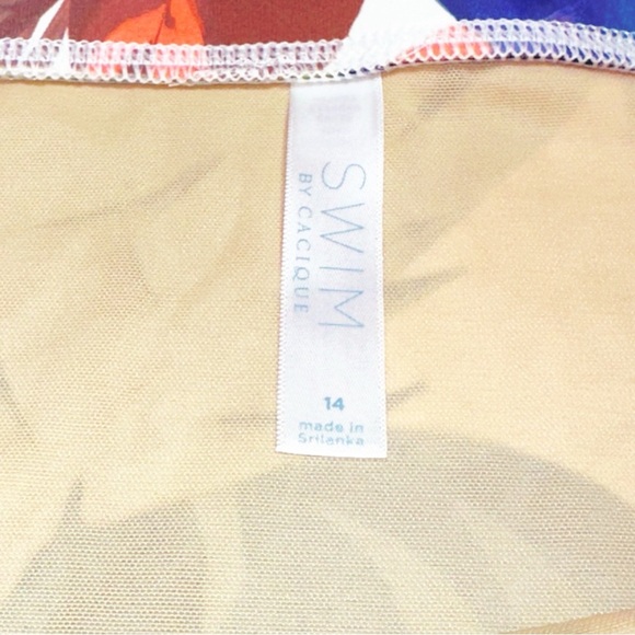 NWT Swim by Cacique Multicolor Tropical Bikini Bottom Size 14 - Picture 2 of 13